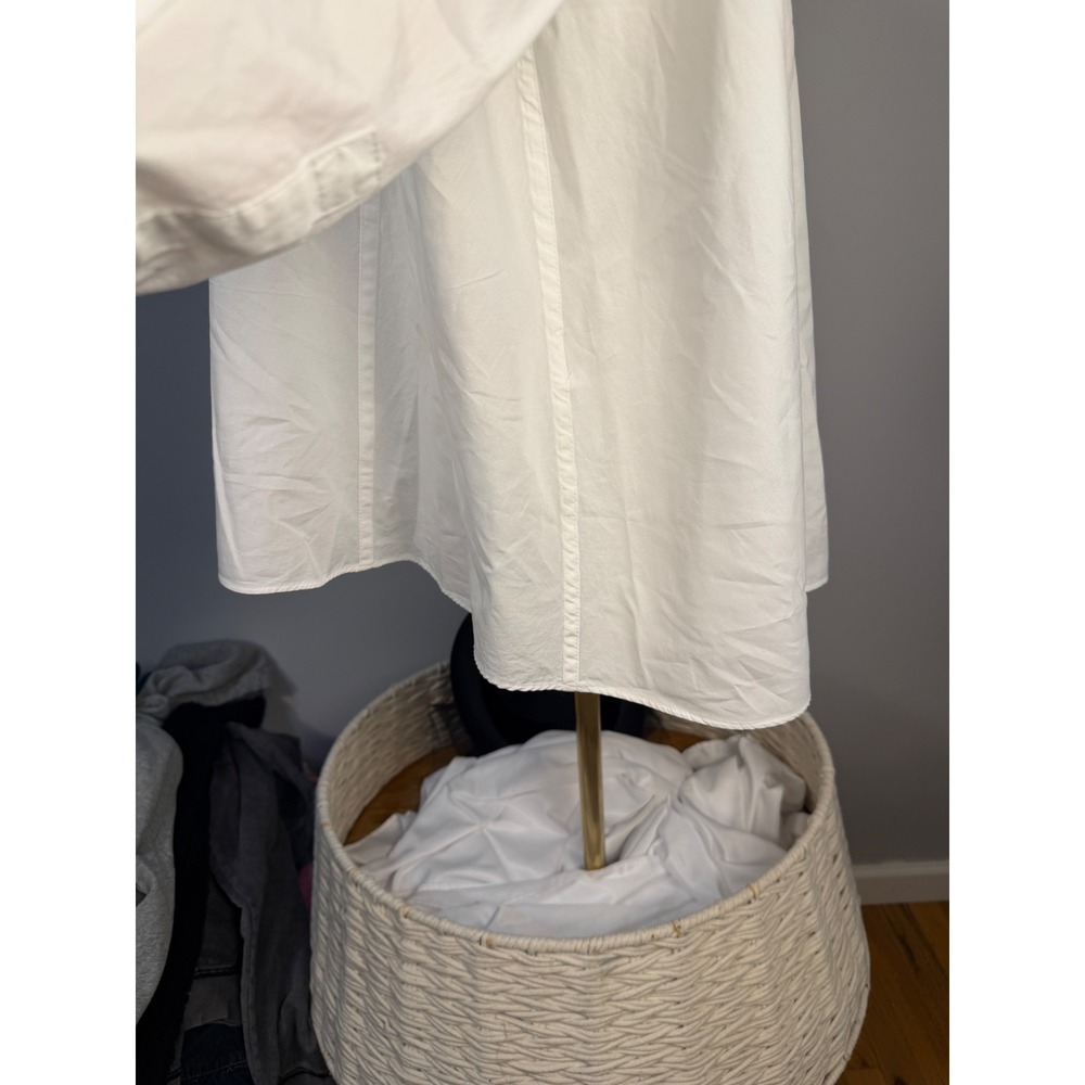 Hana San Women's White Cotton Pintuck Oversized Tunic Shirt - Sz EU 42 (12-14) - Picture 4 of 12